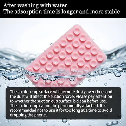 SHENGXIN 2 Pack Silicone Double-Sided Suction Grip – 40 Cups per Side, Strong Hold for iPhone, Galaxy, Pixel, Android – Hands-Free for Selfies & Videos(Chalk Pink) - color: Chalk Pink