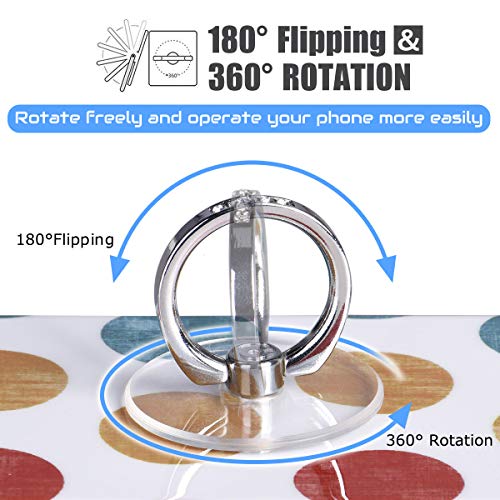Transparent Phone Ring Holder Grip - EI Sonador Clear Cell Phone Ring Stand Holder Finger Grip Kickstand 360° Rotation, Compatible with Most of Phones, Tablets and Case (2 Aquamarine Diamond) - color: 2 Aquamarine Diamond
