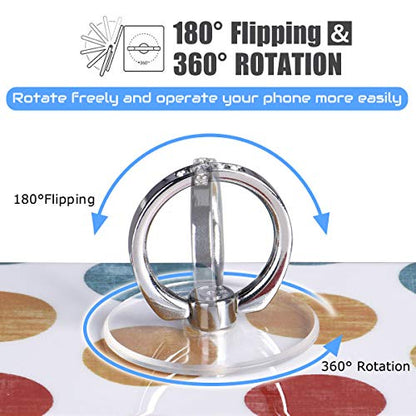 Transparent Phone Ring Holder Grip - EI Sonador Clear Cell Phone Ring Stand Holder Finger Grip Kickstand 360° Rotation, Compatible with Most of Phones, Tablets and Case (2 Gold Diamond) - color: 2 Gold Diamond