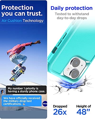 AICase Rugged Case for iPhone 13,Heavy Duty 3-Layer Pocket-Friendly Durable Military Grade Protection Shockproof/Drop Proof Protective Cover for iPhone 13 6.1 inch_3 Mint - color: Mint
