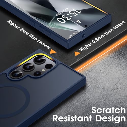 Oterkin Magnetic Samsung Galaxy S26 Ultra Case, Dark Blue | Matte, Compatible with MagSafe, Frosted Translucent, Shockproof Anti-Scratch Slim Fit, Military Grade Protection - color: S26 Ultra-Dark Blue, size: Galaxy S26 Ultra Case 6.9''