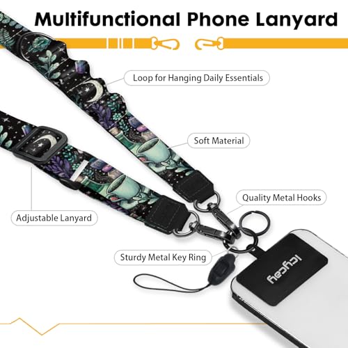 Icycay Phone Lanyard Crossbody Strap Neck Adjustable Teacher Women Skull - color: Skull Book