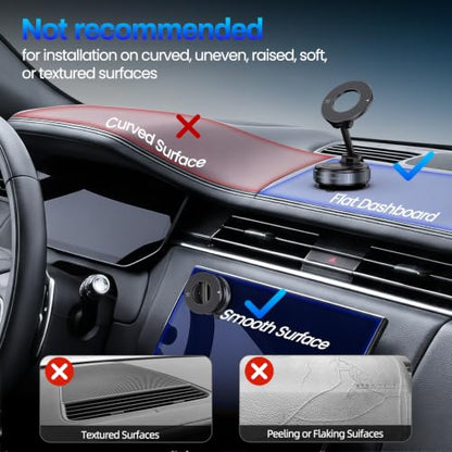Jikasho Magnetic Phone Holder for Car, Suction Cup Phone Mount for Magsafe - color: Stellar Gray