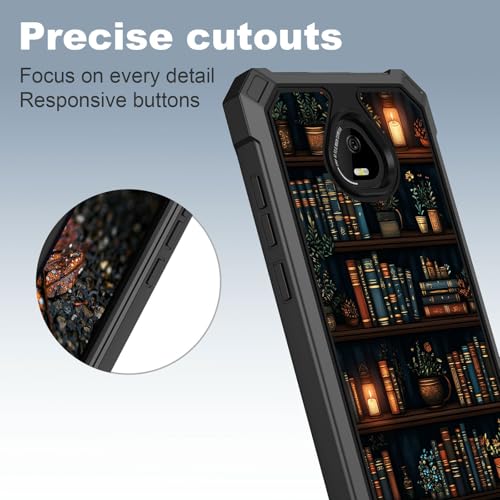 for Schok Volt Sv67q Sv67332 Case with Screen Protector, Military Grade Drop Protection, Dual Layer Hybrid Shockproof Protection TPU Phone Case for Schok Volt Sv67q, Bookshelves - color: Bookshelves