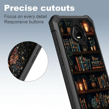 for Schok Volt Sv67q Sv67332 Case with Screen Protector, Military Grade Drop Protection, Dual Layer Hybrid Shockproof Protection TPU Phone Case for Schok Volt Sv67q, Bookshelves - color: Bookshelves