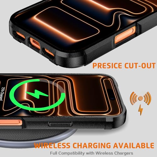 Rugged Shield Case for iPhone 17 Pro (6.3"), 8ft Military Drop Proof, Wear Resistant Tactical Cover, Dark Black - color: Dark Black, size: iPhone 17 Pro