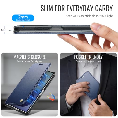 for Samsung Galaxy Z Fold 8 Ultra - Case Wallet Slim, Deep Blue - color: Deep Blue, size: Samsung Galaxy Z Fold 8 Ultra
