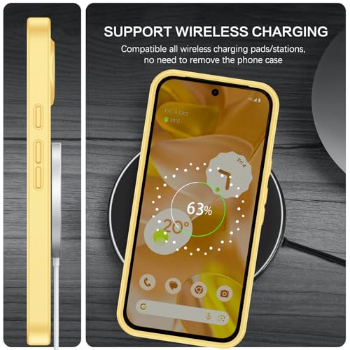BENTOBEN for Google Pixel 9 Case [Compatible with Magsafe] Translucent Matte Magnetic Pixel 9 Case Slim Thin Shockproof Women Men Girls Boys Protective Phone Cases for Google Pixel 9 6.3", Yellow - color: Yellow