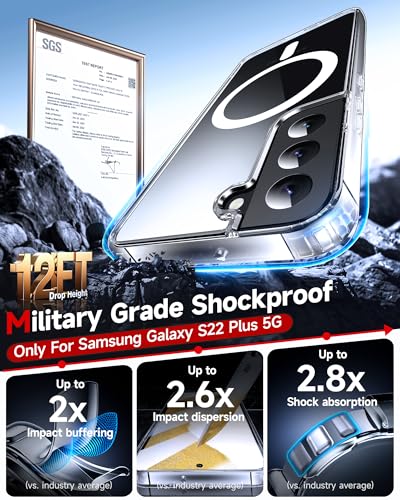 LeYi for Galaxy S22-Plus Phone Case: MagSafe Fit Raised Camera Guard, Clear | Transparent Slim Protective Girls Women Men para Samsung Galaxy S22 Plus Case Mobile Android Unlocked S 22 + S22plus 6.6 Inch - color: Clear, size: Galaxy S22 Plus (6.6 Inch)