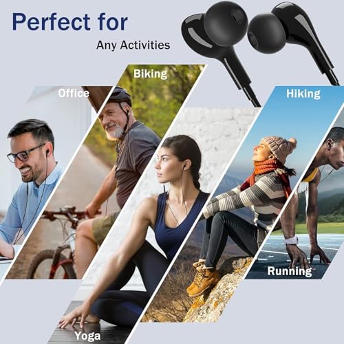 USB C Headphones for Samsung Galaxy S26 S25 S24 Ultra iPhone 17 16 Pro Max - color: Black