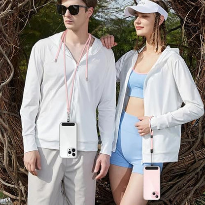 takyu Phone Lanyard, 2 Pack Adjustable Cell Phone Lanyard Crossbody Neck Strap & 2 Pack Phone Wrist Strap with Tether Tabs Compatible for iPhone Android Smartphones-Black LPink - color: Lightpink+black