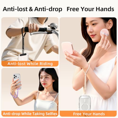 saxsion Lanyard for Phone, Self-Locking Phone Wrist Strap with 0.4mm Ultra-Thin Clip & 360° Hook, Anti-Drop and anti theft phone Strap (Lilac Purple) - color: Lilac Purple