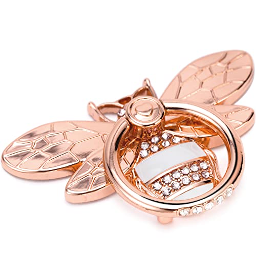 Cell Phone Ring Holder Finger Stand - Allengel Finger Ring Stand Grip 360 Degree Rotation (Gold Diamond) - color: rosegold white clear