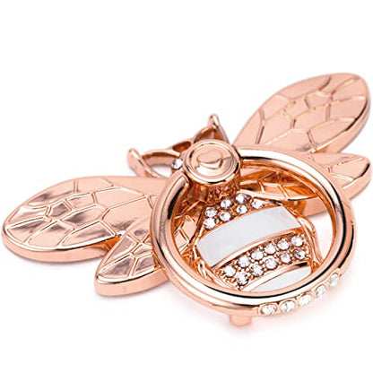 Cell Phone Ring Holder Finger Stand - Allengel Finger Ring Stand Grip 360 Degree Rotation (Gold Diamond) - color: rosegold white clear