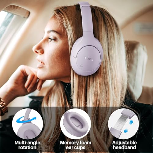 TOZO Hybrid Active Noise Cancelling Headphones, Hi Res Audio - color: Purple