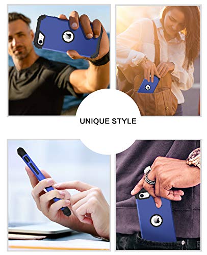 BENTOBEN for iPhone SE 2022 Case and Phone Case iPhone SE 2020, Heavy Duty 3 in 1 Full Body Rugged Shockproof Hybrid Hard PC Soft Rubber Bumper Drop Protective Girl Women Boy Men SE Cover,Deep Blue - color: Black/Deep Blue