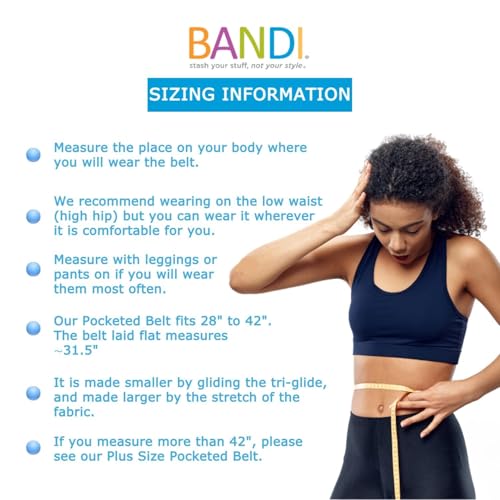 BANDI Running Belt for Women & Men – USA Made No-Bounce Adjustable Waist Pack & Secure Fanny Pack – Fits All Phones, Gels & Essentials – Zipper-Free, Medical Device Friendly - color: Flower Power