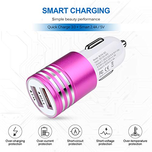 Fast Charging USB C Car Charger for Samsung Galaxy S26 S25 S24 S23 S22 S21 - color: Rose