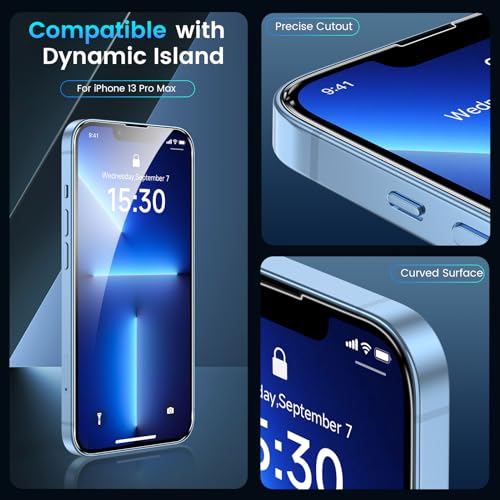 Fotbor for [3+3 Pack] iPhone 13 Pro Max Screen Protector with Camera Lens Protector, 9H Tempered Glass Case Friendly Film with Easy Installation Kit 6.7'' - size: iPhone 13 Pro Max-6.7 inch