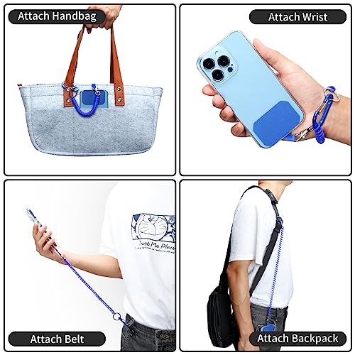 HOTEMIA Phone Lanyard - Anti Theft & Drop Protection for iPhone, Most Cell Phones - Black & Blue - color: Black+Blue