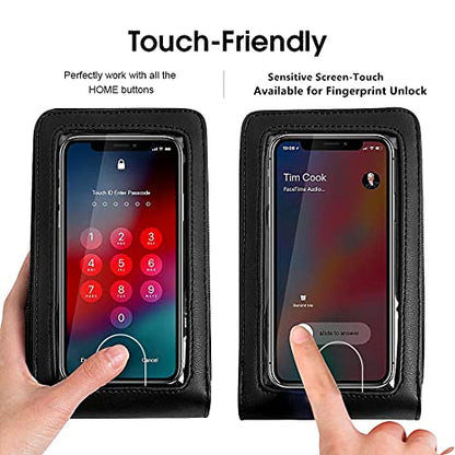 Crossbody Cellphone Purse Women Touch Screen Bag RFID Blocking Wallet Handbag Shoulder Strap - color: Black-small, size: Small