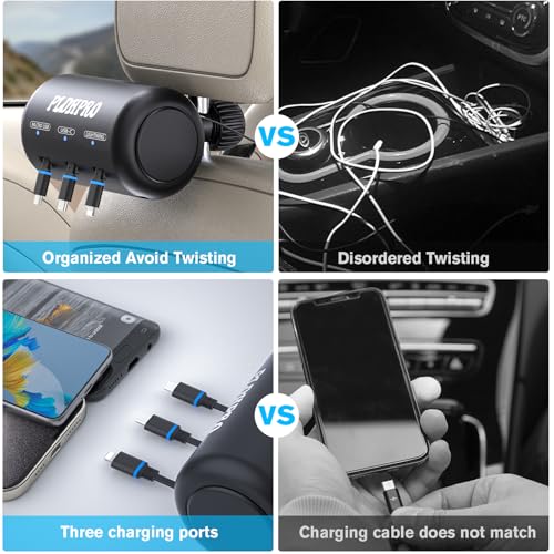 Uber Accessories for Car 3 in 1 Backseat Car Charging Station Box, with QC 3.0 Adapter 36W Retractable Multi Devices Car Charger Fast Charge for All Phones | iPhone15/14 | Samsung|Uber Taxi Lyft Turo - size: 3 IN 1-with Car Charger