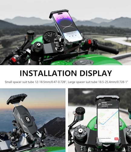 Kewig Motorcycle Fork Stem Phone Mount Holer with Vibration Dampener
