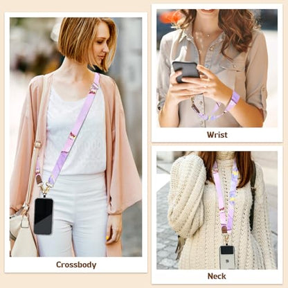 TiMOVO Phone Lanyard Crossbody Wrist Strap, Adjustable Anti-Theft Strap for Smartphone Case - color: Cloudy Pink
