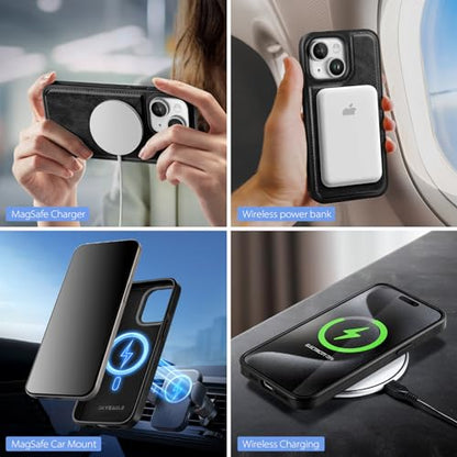 SkyEagle for iPhone 14 Wallet Case with Card Holder,Black - color: Black, size: iPhone 14 - 6.1"