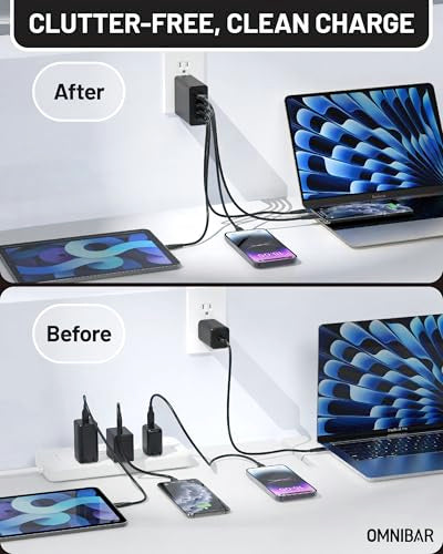 140W USB C Charger, 4-Port GaN PD3.1 PPS Fast Charger Power Adapter - color: 140W Black