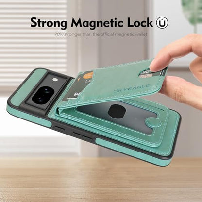 SkyEagle for MagSafe Google Pixel 9 Wallet Case,Blue Green - color: Blue Green, size: Google Pixel 9 6.3"/Pixel 9 Pro 6.3"