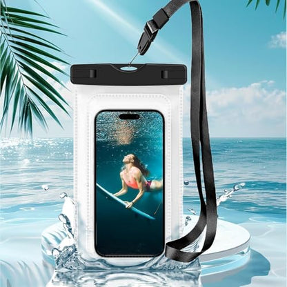 [1 Pack]-7.5" Waterproof Pouch, Waterproof Cell Phone Case Compatible for iPhone 16/15/14/13/12 Pro Max/11/11 Pro/SE/Xs Max/XR/8P/7 Galaxy, Phone Dry Bag for Beach Kayaking Travel - color: A1-1 Pack-Black-7.5"