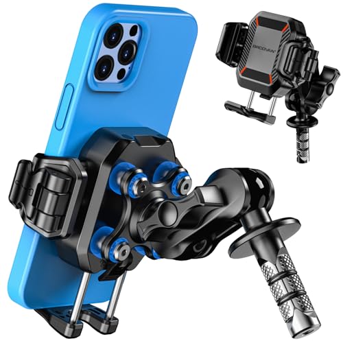 BRCOVAN Anti-Theft Motorcycle Fork Stem Phone Mount with Vibration Dampener