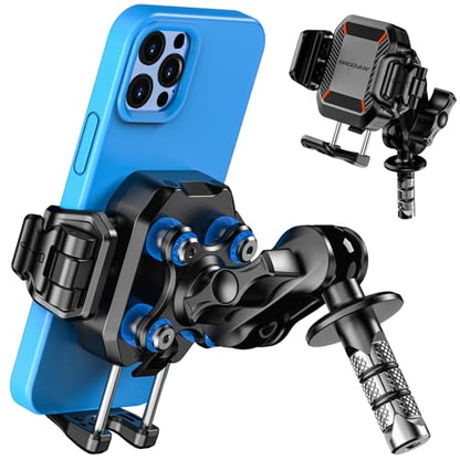 BRCOVAN Anti-Theft Motorcycle Fork Stem Phone Mount with Vibration Dampener
