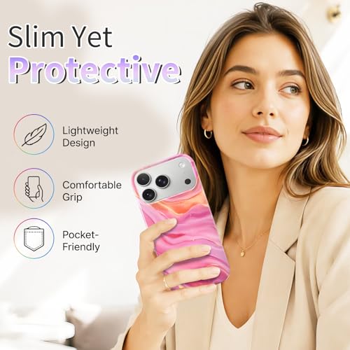 Case Compatible with iPhone 17 Pro Max, 2025 Anti-Yellow Ultra Transparent Soft TPU Phone Case, Shockproof Anti-Slip Slim Lightweight Full Coverage Protective (Marble Pattern 4) - color: Marble pattern 4
