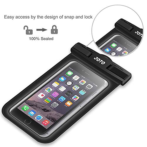 JOTO Waterproof Phone Pouch IPX8 Universal Waterproof Case Dry Bag Phone Protector for iPhone 17 Air 16 15 14 13 12 11 Pro Max Plus XS XR Galaxy S23 S22 S21 S20 Pixel Up to 7" -4 Pack, Black & Clear