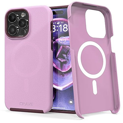 Crave Dual Guard for iPhone 15 Pro Max Case, Compatible with MagSafe Shockproof Protection Dual Layer Case for Apple iPhone 15 Pro Max (6.7") - Lilac - color: Lilac