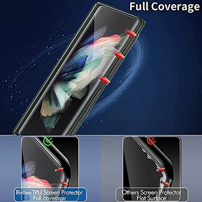 for Samsung Galaxy Z Fold 5 5G Screen Protector, Flexible TPU Screen Protector, 2 Pack Front with 2 Pack Inside, Fingerprint Unlock, Case Friendly, Bubble Free, Anti-Scratch, HD Clear - size: 4 in 1