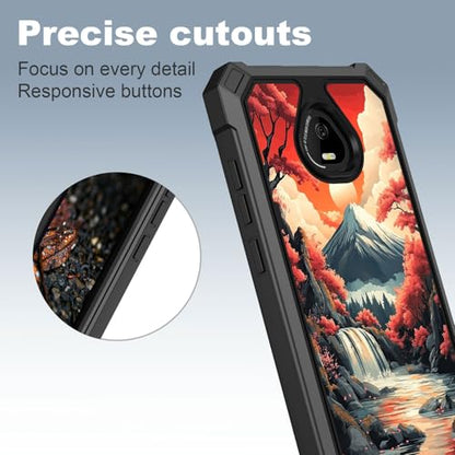for Schok Volt Sv67q Sv67332 Case with Screen Protector, Military Grade Drop Protection, Dual Layer Hybrid Shockproof Protection TPU Phone Case for Schok Volt Sv67q, Fujiyama - color: Fujiyama