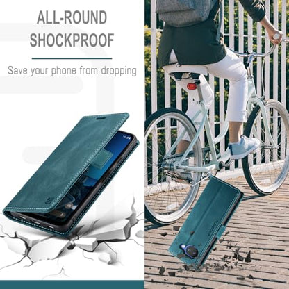 HAII Case for Google Pixel 10a 6.3",PU Leather Folio Flip Wallet Case with Card Holster Stand Kickstand Magnetic Closure Shockproof Phone Cover for Google Pixel 10a (Blue) - color: Blue