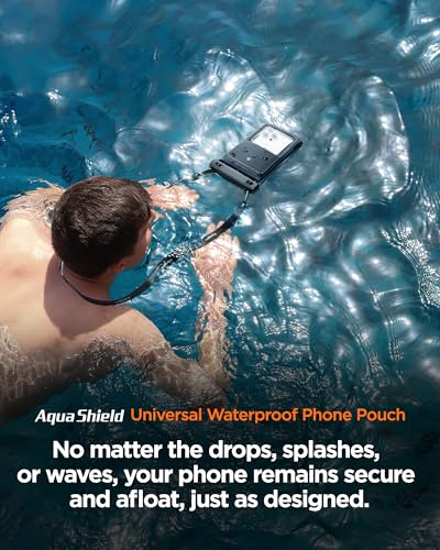 Spigen Aqua Shield Floating Waterproof Phone Pouch, Lanyard (2 Pack) | Outdoor Usage, For all iPhone Series, Pixel Series, Galaxy S/Z Fold Ultra/Z Fold/Flip Series Universal Compatibility - Black - color: Black