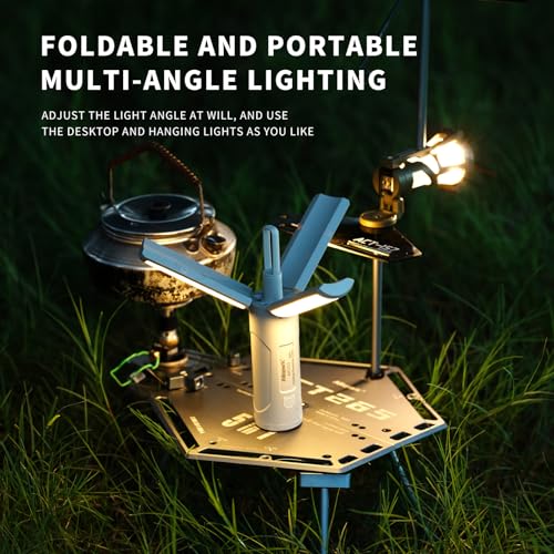 Folding Rechargeable Camping Light with Stand,Allspark Waterproof Hanging LED Camping Lantern,Magnetic Telescoping Camp Light with Detachable Tripod for Outdoor,Power Outage,Hurricane,Hiking