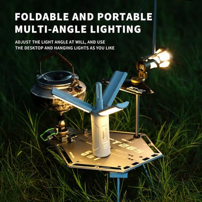 Folding Rechargeable Camping Light with Stand,Allspark Waterproof Hanging LED Camping Lantern,Magnetic Telescoping Camp Light with Detachable Tripod for Outdoor,Power Outage,Hurricane,Hiking