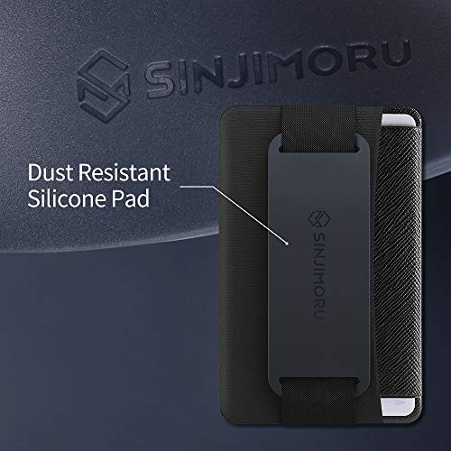 Sinjimoru Phone Grip Card Holder with Phone Stand, Silicone Teal | Sinji Pouch B-Grip, stick on wallet, finger grip strap, kickstand phone stand, flap card protection, universal fit - color: Teal