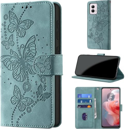 Case Wallet for Motorola Moto G Power 5G 2024, Light Green | RFID Blocking, 3 Card Holder Stand, Shockproof TPU Shell, PU Leather Magnetic Closure, 6.7-inch - color: Light Green