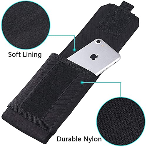 Tactical Molle Phone Cover Case, Heavy Duty Loop Belt Holster Pouch with Flag Patch for iPhone 17 Pro Max/Air/17 Pro/17/16 Pro Max/15 Pro Max/14 Pro Max/13 Pro Max, for Galaxy S26 Ultra - color: Gray