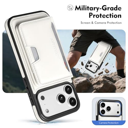 Antsturdy Compatible with MagSafe iPhone 17 Pro Max Wallet Case,Beige | 2 in 1 Detachable Magnetic,Credit Card Holder Slots,RFID Blocking,PU Leather,Kickstand,Flip Folio Phone Cover for Men & Women - color: Beige, size: iPhone 17 Pro Max - 6.9"