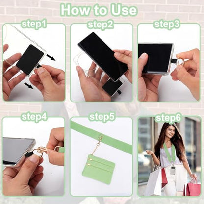 XANGNIER Clip and Go Strap for Phone with Wallet Crossbody,Avocado Color - color: Avocado Color