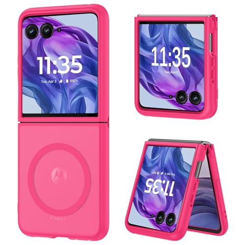 DUEDUE for Motorola Razr Plus 2026/2025/2024 Case Magnetic, Moto Razr 50 Ultra 5G Case, Protective Cover Shockproof Phone Case for Motorola Razr+ Plus 2026/2025/2024/Moto Razr 50 Ultra, Hot Pink - color: Hot Pink