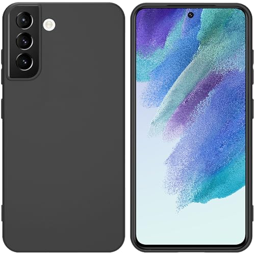 TENOC Phone Case for Samsung Galaxy S21 FE 5G, Black Case Anti-Fingerprint Protective Bumper Matte Cover - color: Black Matte, size: S21 FE